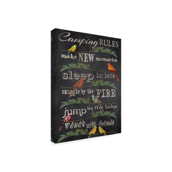 Jean Plout 'Camping Rules Chalkboard' Canvas Art,35x47